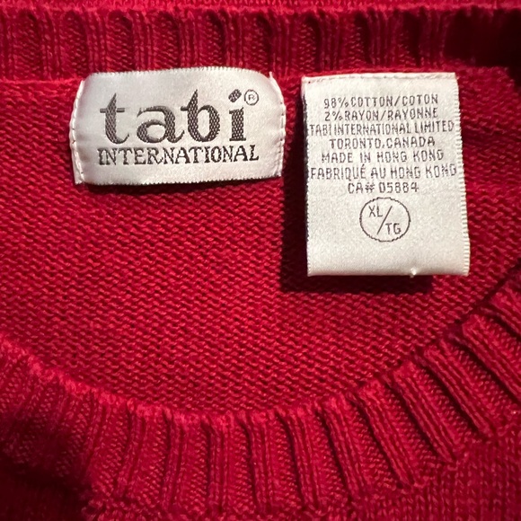 Tabi International Red Sweater with Red Bead/Sequin/Embroidery Embellishment - Picture 2 of 15
